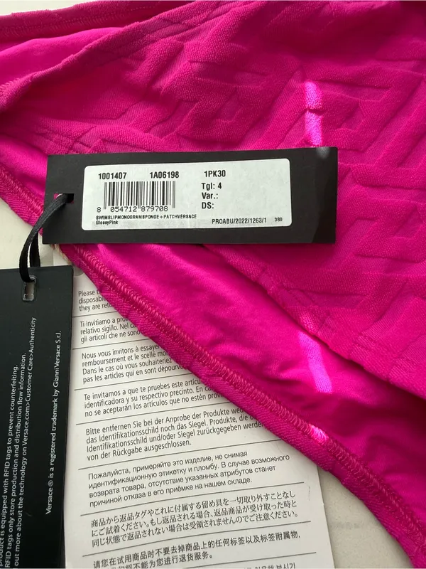 Versace Bright Fuchsia Tie-Side Bikini Bottom - Image 3