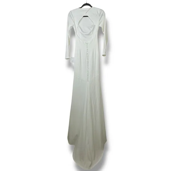 NEW Lulus Luxe Bridal Eloquent Endearment White Backless Maxi Wedding Dress - Image 7