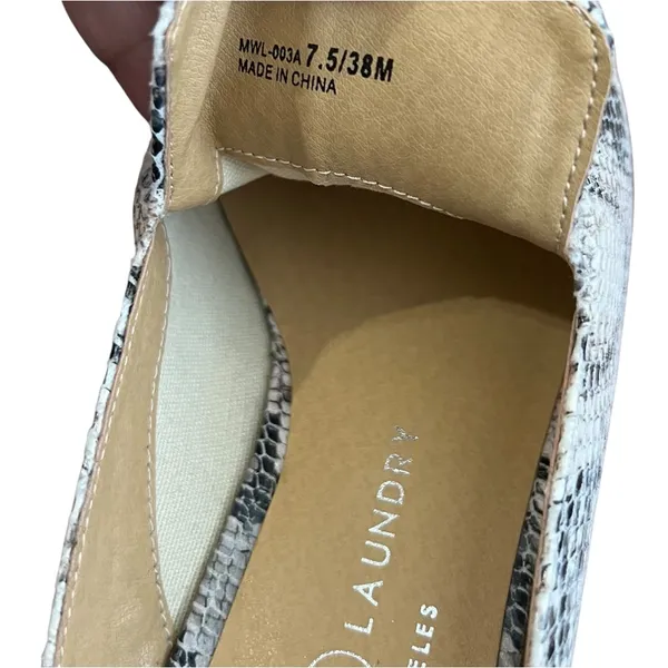 Chinese Laundry Snakeskin Pointed Toe Low Block Heel Mule Slides 7.5 - Image 11