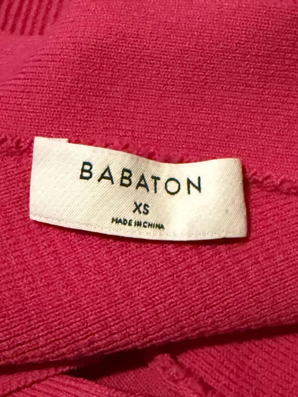 Babaton Aritzia Fuchsia Ribbed Crisscross Cropped Knit Fitted Halter Top Size XS - Image 6