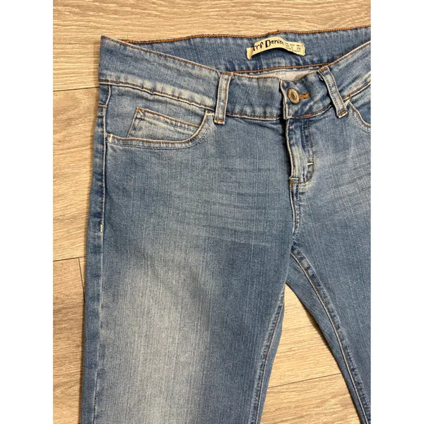 Zara TRF Denim Women Flare Jeans Size 6 Medium Wash‎ Blue Low Rise 30x29 Y2K - Image 8