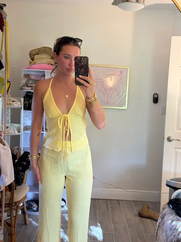 Matching Linen Set Yellow - Image 4