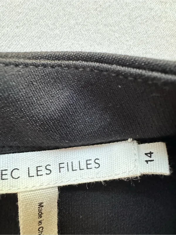 Avec Les Filles Black Belted Midi Dress Size 14 NWT $138 1N04K21 - Image 4