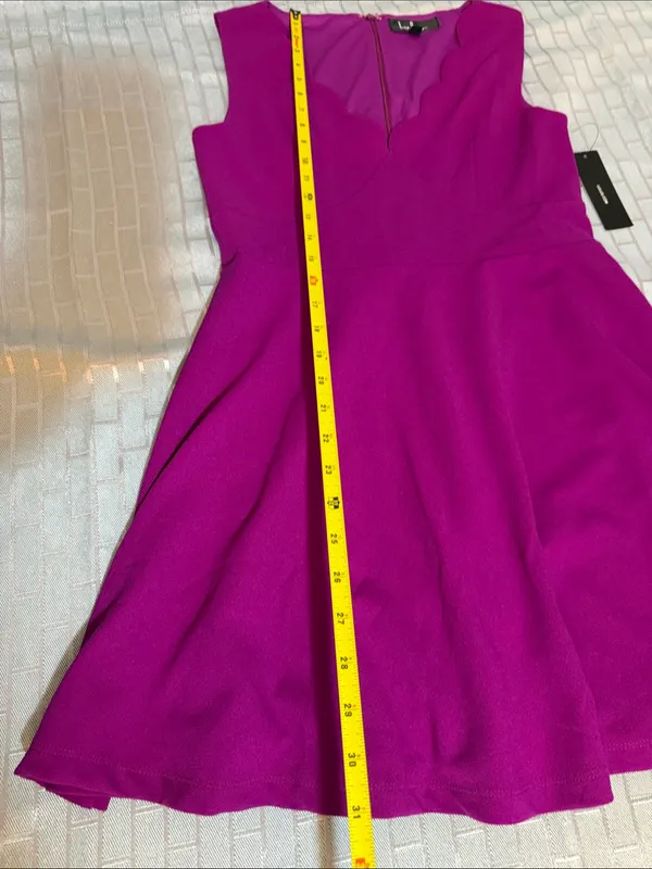 Lulu's Fuchsia Scallop V-Neck Mini Dress - Image 6
