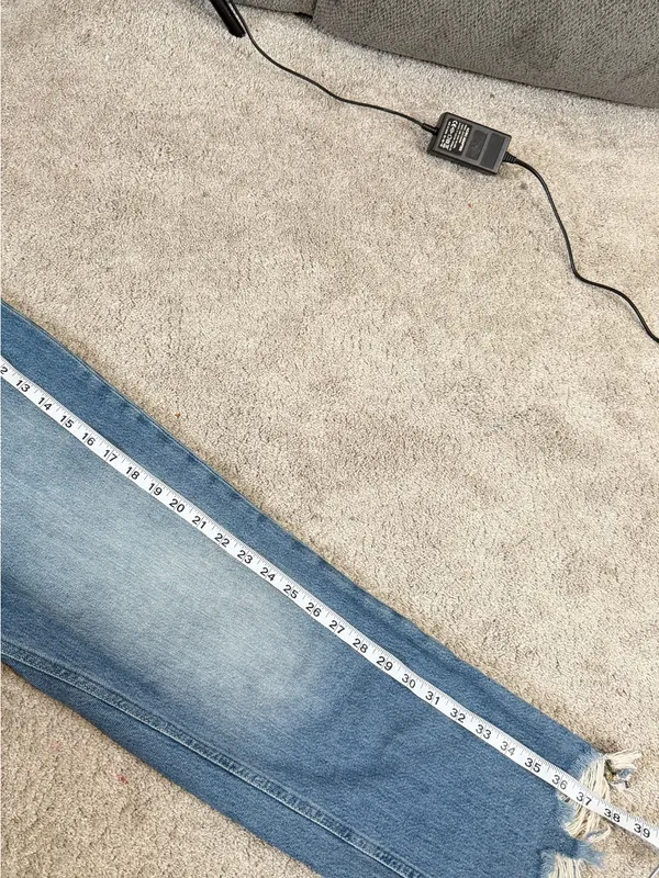 We The Free Women’s Maggie Mid Rise Raw Hem Straight Leg Jeans Sequoia Blue 31 - Image 13
