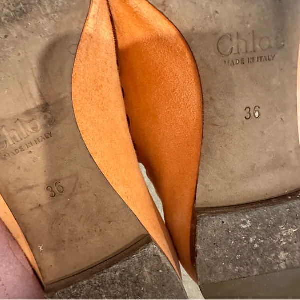 Chloé Lauren Scalloped Suede Ballet Flats Size 36 Peach Ballerina - Image 10