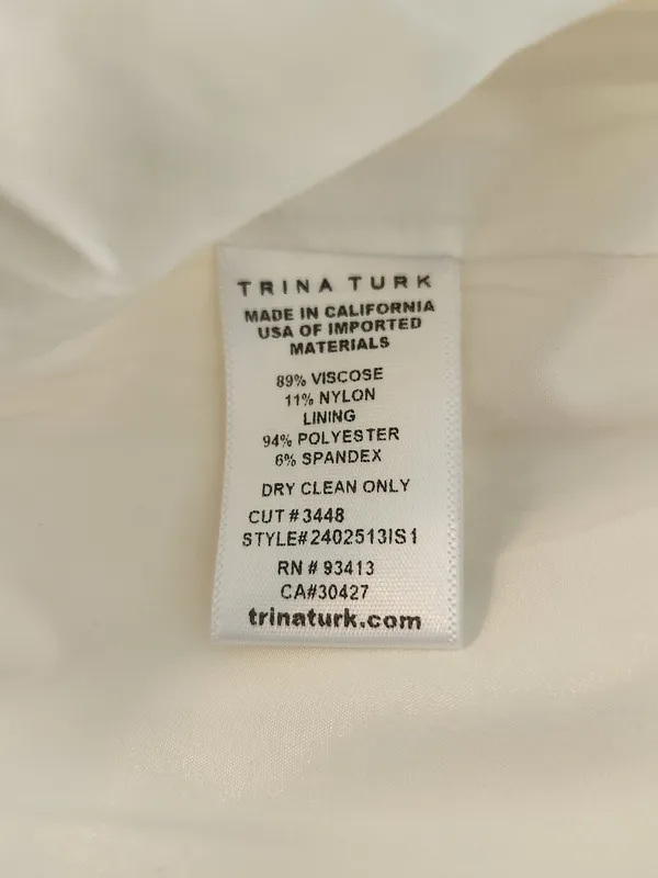 Trina Turk White Wide Leg Pants Size 10 NWT - Image 11