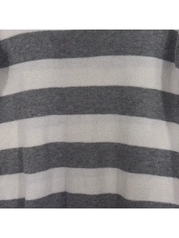 Forever 21 Gray White Striped Sweater Small - Image 3