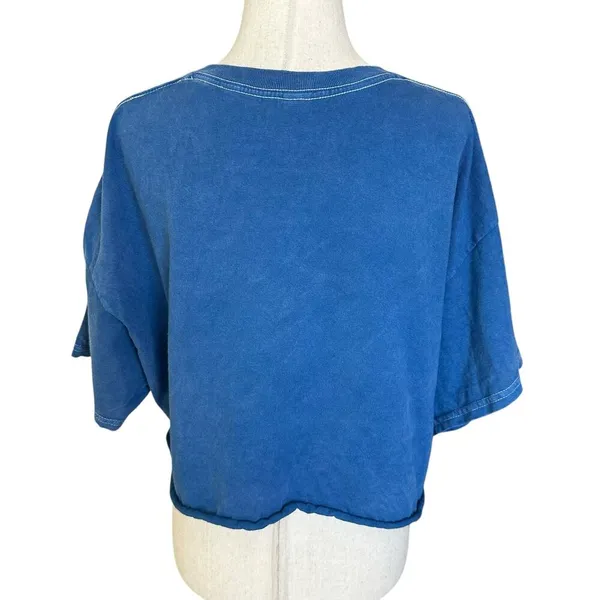 Ford Blue Graphic Printed Crop T-shirt Women Size XL | 6-6 - Image 2