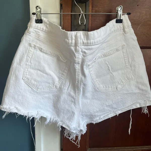 Loft Distressed White Jean Shorts - Image 2