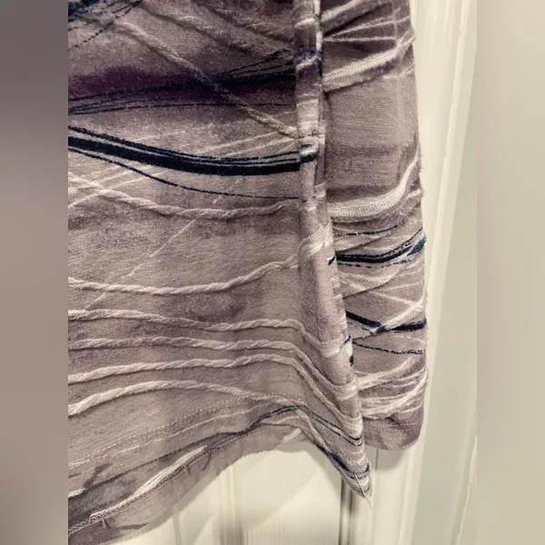 Simply Vera Size L Purple Tie Dye Textured Embroidered Long Sleeve Top - Image 4