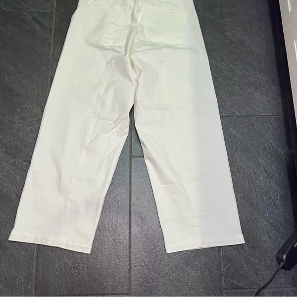Madewell Curvy Emmet Wide Leg Jean 33 Tall Cropped Tile White NWT High Rise - Image 12