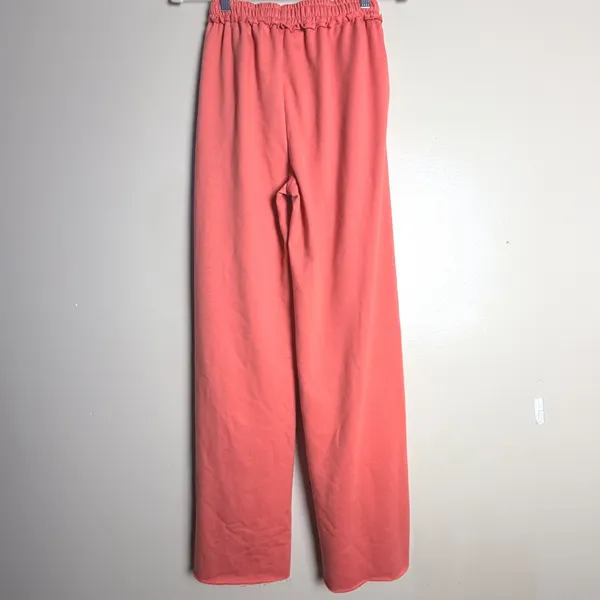 Junior's Sweatpants DIY Small Orange Wide Leg Distressed Raw Activewear Grunge - Image 2