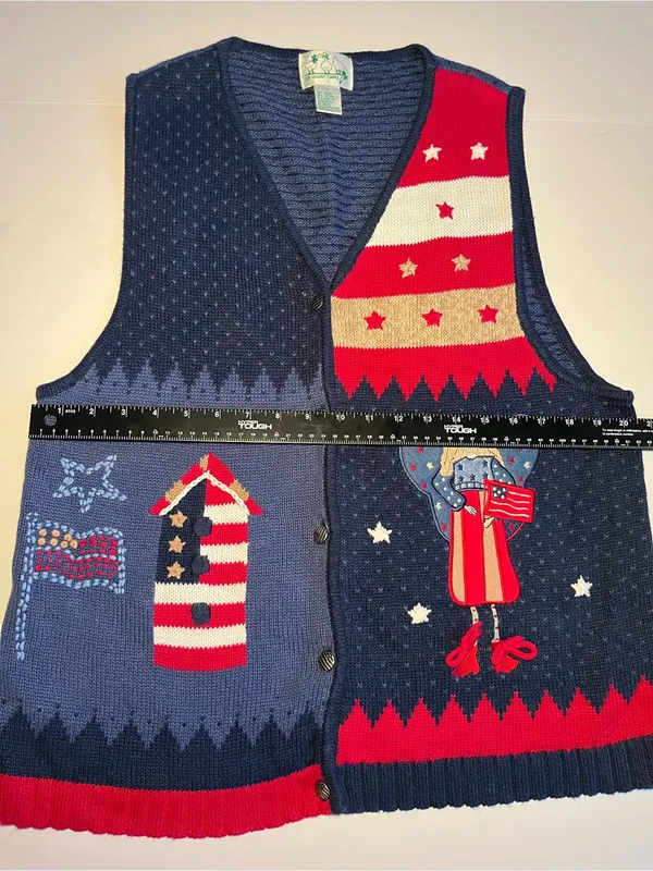 Vintage Quacker Factory Americana Knit‎ Sweater Vest TeacherCore - Image 4