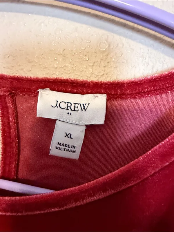 J. Crew Velvet Berry Sangria Toe Waist Wrap Mini Dress Size XL‎ - Image 5