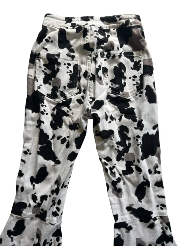 Altar’d State Cow Print Bell Bottom Flare Jeans Boho Chic Western Retro Festival - Image 8