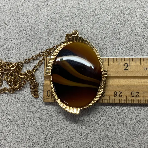 Vintage Sarah Coventry Amber Swirl Witchy Vibe Goddess Pendant Capsule Retro - Image 6