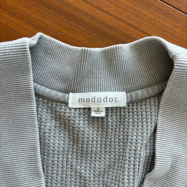 Mododoc Waffle Knit Button Front Pocket Cardigan Cozy Summer Sweater Small - Image 4
