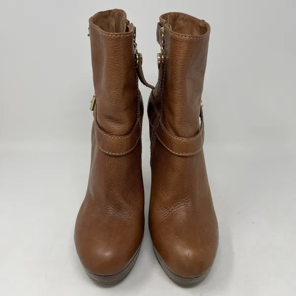 Juicy Couture Serena Boots Women's Size 9.5 Buckle Platform‎ Ankle Brown Booties - Image 4