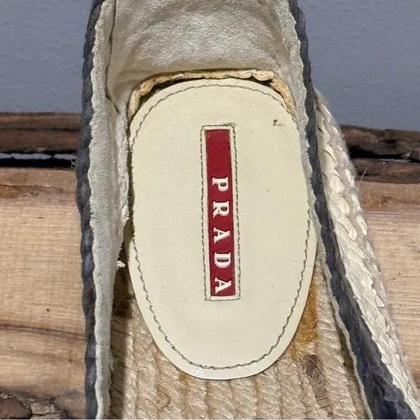 Prada espadrille sz 37.5 Platform flat‎  ~ LEFT SHOE ONLY - Image 5