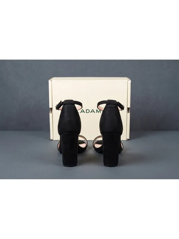 J. Adams Black Ankle Strap Block Heel Sandals Vegan Leather Size 11 New in Box - Image 2