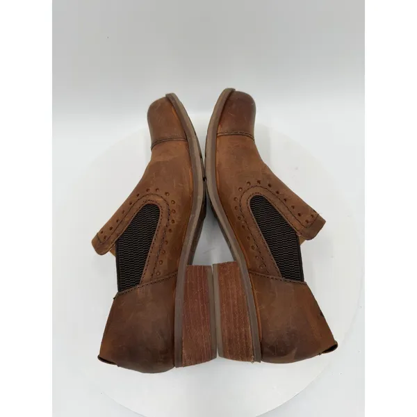 Kork-Ease Women's Brown Leather Cap Toe Brogue Slip-On Ankle Boots Size‎ 7 - Image 4