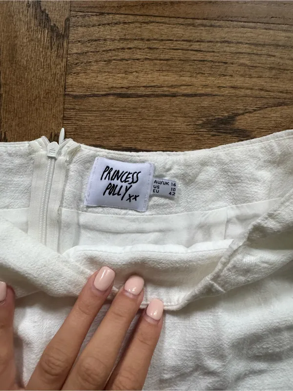 Princess Polly White Linen-Blend Mini Skirt - Image 2