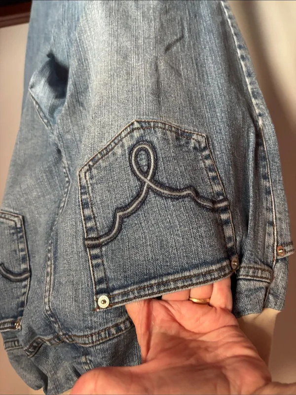 Motherhood Cream Panel Light Blue Wide-Leg Maternity Jeans - Image 4