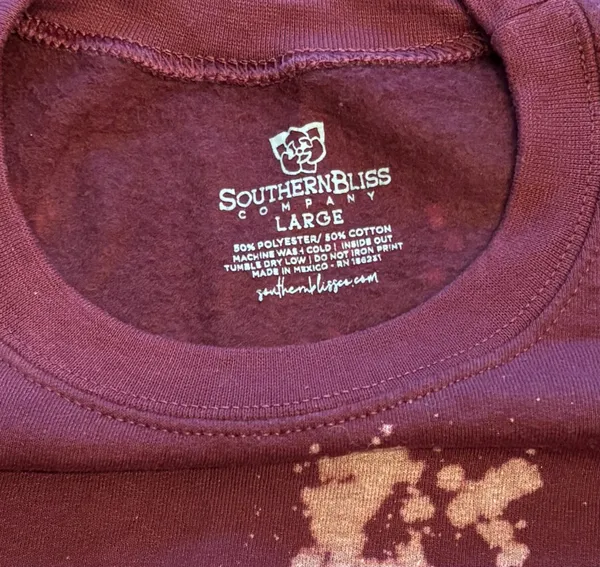 Boutique 🍷I'VE GOT FRIENDS IN LOW PLACES🍷- Southern Bliss Bleached Wine Sweatshirt - Size L - Image 4