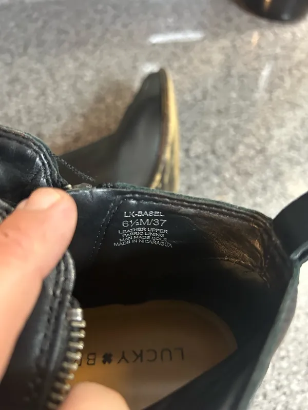Lucky Brand Black Leather Side-Zip Ankle Booties - Image 7