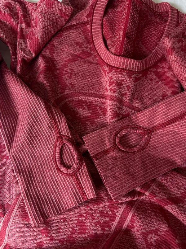 Lululemon Pink Snackskin Print Long Sleeve 4 - Image 4