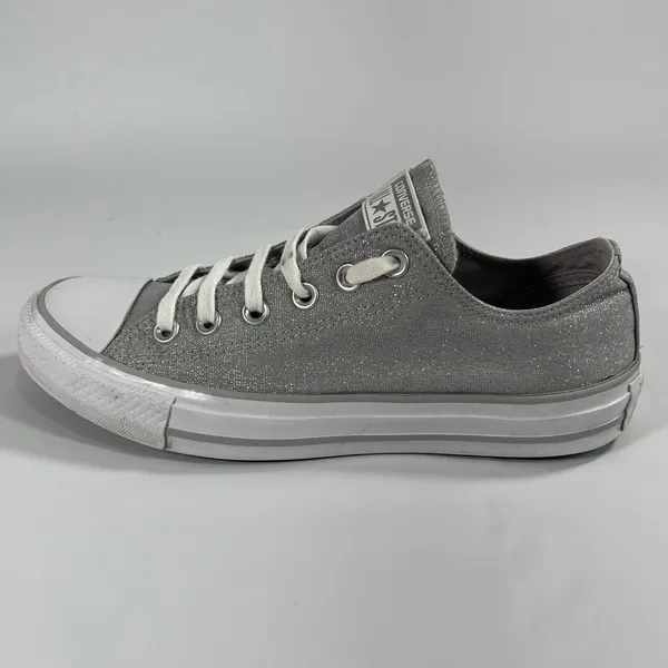 Converse Chuck Taylor Madison Ox Sneaker Silver Sparkle‎ / Mercury Grey Womens 8 - Image 5