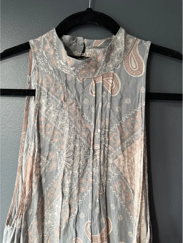 Free People Paisley Print Halter Dress with Open Back size Small - Image 2