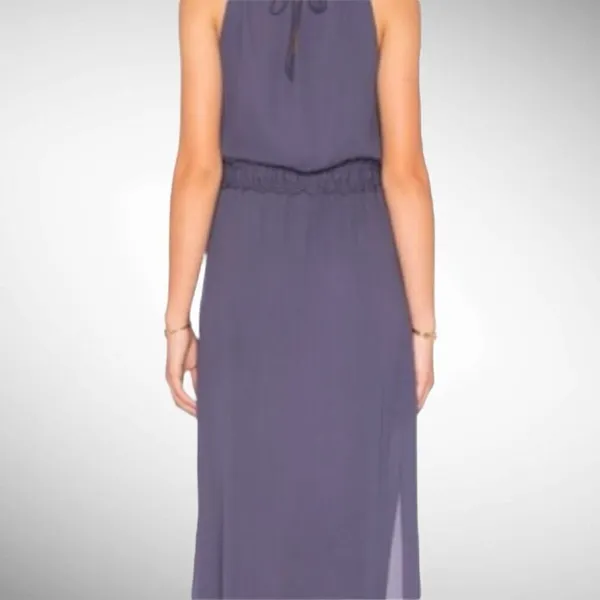 Revolve Krisa Los Angeles Halter Maxi Dress in Blue/Grey Size S - Image 3