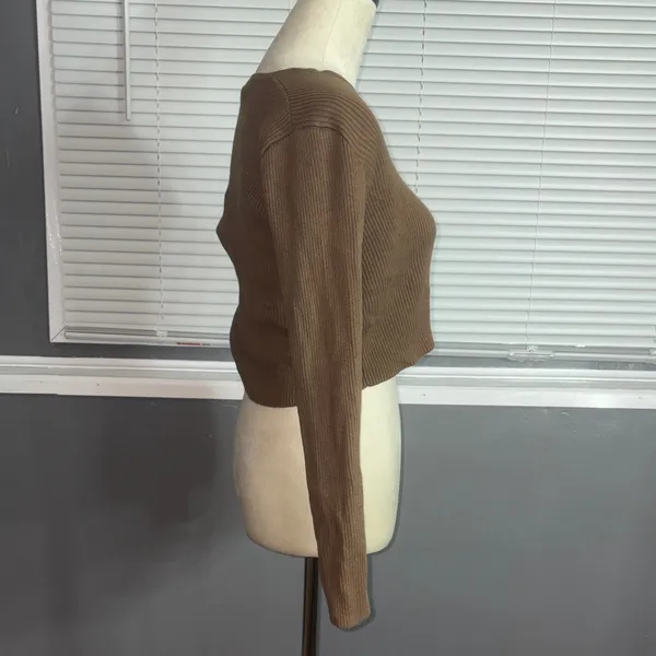 Brandy Melville Brown Knit Sweater - Image 3