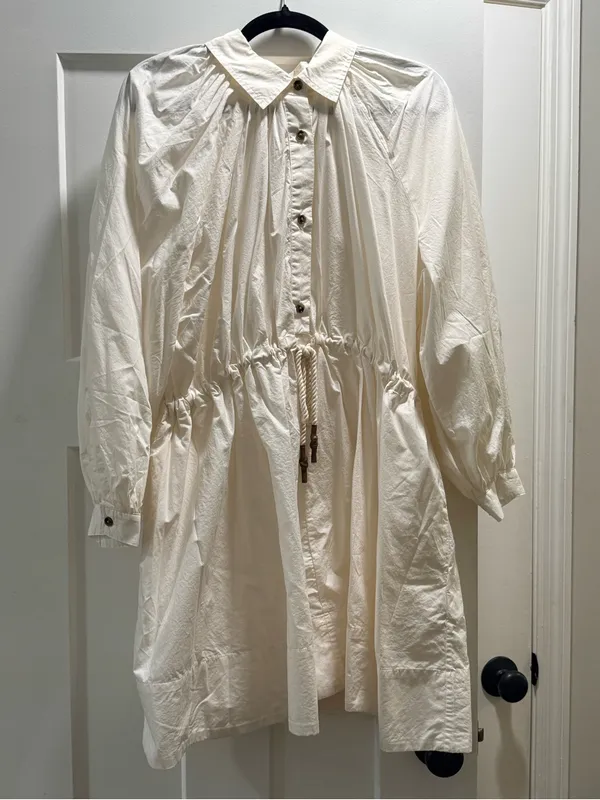 NWT Banana Republic Cotton Poplin Mini Shirtdress, size M/L - Image 2
