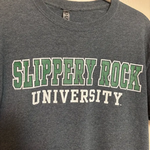 Slippery Rock University SRU Women's T-Shirt Gray Green Short Sleeve‎ Size M - Image 2