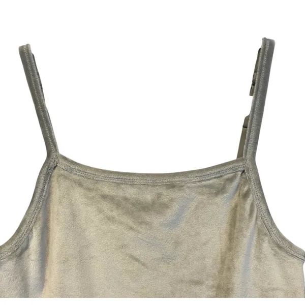SKIMS Velour Cami Women Large Smoke Grey 0883 Square Neck‎ Spaghetti Strap NWT - Image 10