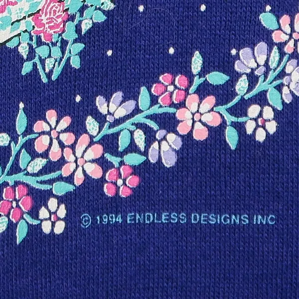 Vintage 90s Purple Floral Gazebo Graphic Collared Sweatshirt - Image 6
