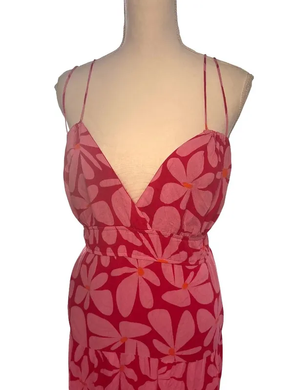 Hutch Swing Maxi Dress in Pink Red Medium Womens Long floral gown - Image 7