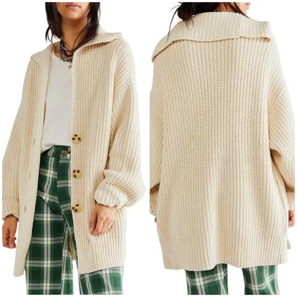 NEW Free People Swim to Deep Cardigan Birch Cream Beige - Image 2