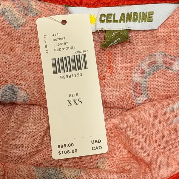 Anthropologie Celandine Linen-Blend Scalloped Mini Dress XXS Red Nautical - NWT - Image 7