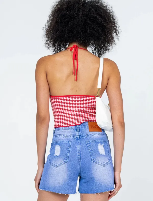 High-waisted Ripped Denim Shorts - Image 5