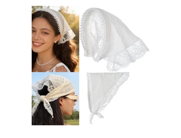 Scarf headband 2pc White - Image 2