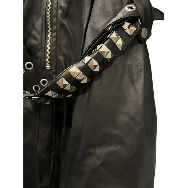 Dolls Kill Current Mood NWT Circuit Breaker Moto Trench Coat Sz XL Vegan Leather - Image 10