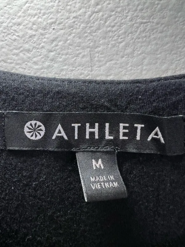 Athleta Santorini High Neck Dress Black Modal UPF 50 Stretch Travel Minimalist M - Image 4