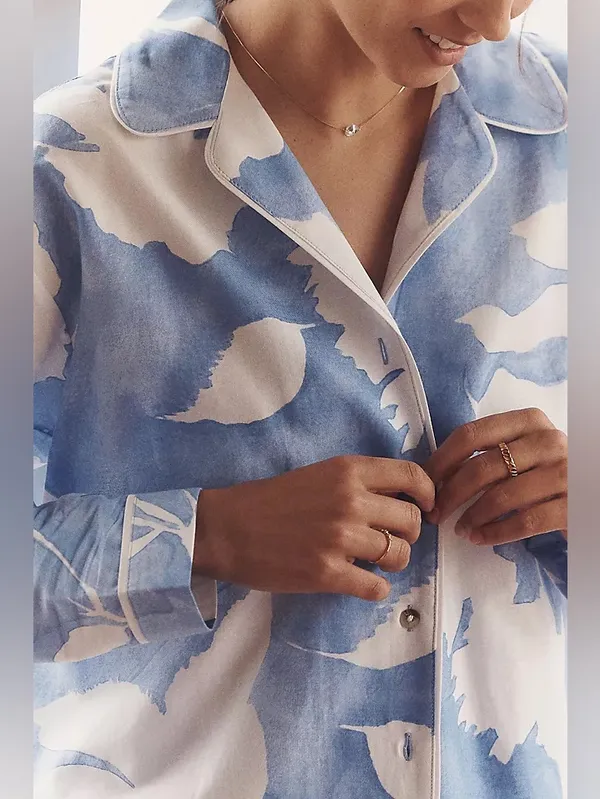 Anthropologie LyreBird Long-Sleeve Flannel Pyjama Shirt - Image 3