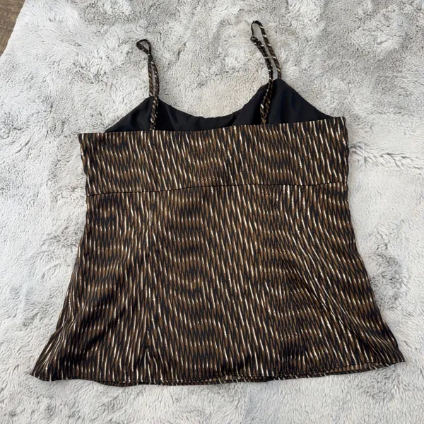 Banana‎ Republic Womens Brown Ikat Print Empire Waist Camisole Top Size 8 Zip - Image 11