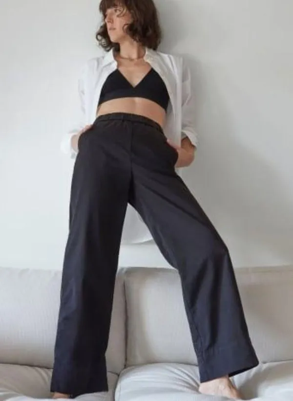 Everlane The Easy Pant Black Pockets Organic Cotton Pull On Size 0 - Image 5