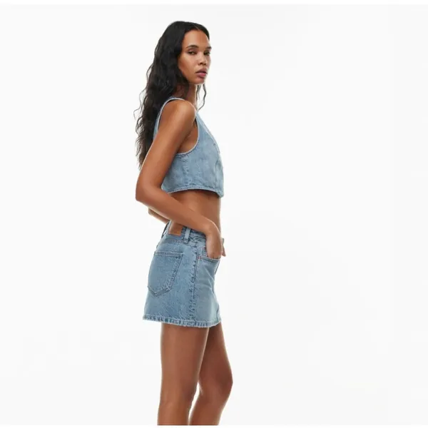 Aritzia The '90s Mia Cropped Denim Vest - Image 2